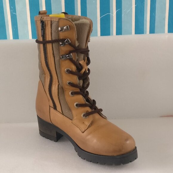 PAJAR Wool Lined Waterproof Sheepskin Leather Extreme Snow Shearling boot w7.5us - Picture 3 of 7